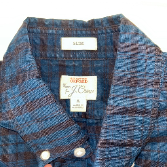 JCrew Men’s Oxford Button down, Navy and Black, 100% Cotton, Medium Slim - Picture 4 of 4